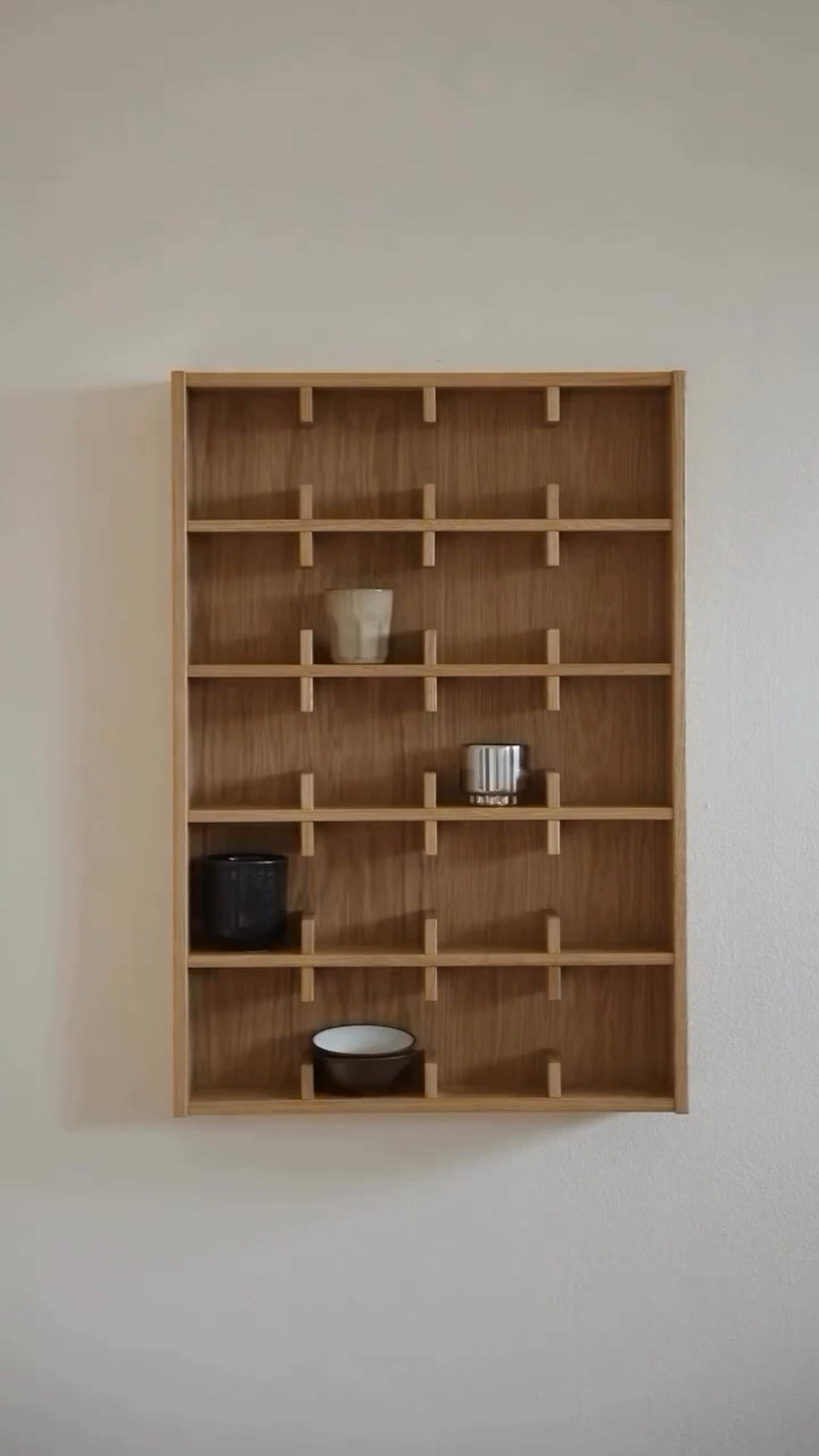 Natural Wood Mug Organizer Shelf